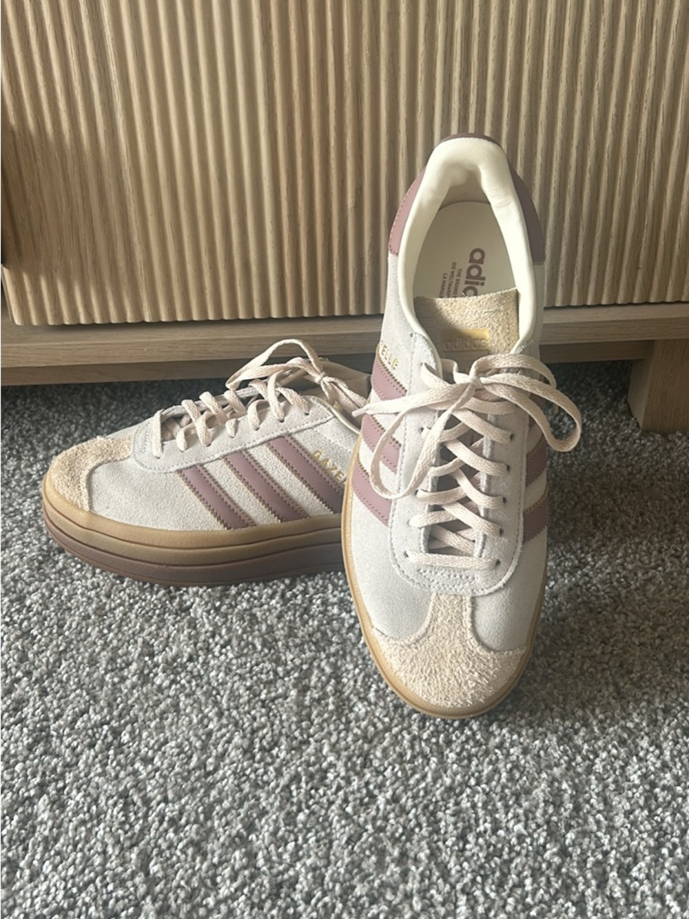 Adidas Gazelle Bold Women’s Sneakers in Light Pink and Cream